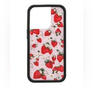 Wildflower Case: iPhone 14 Pro Case in Strawberry Fields